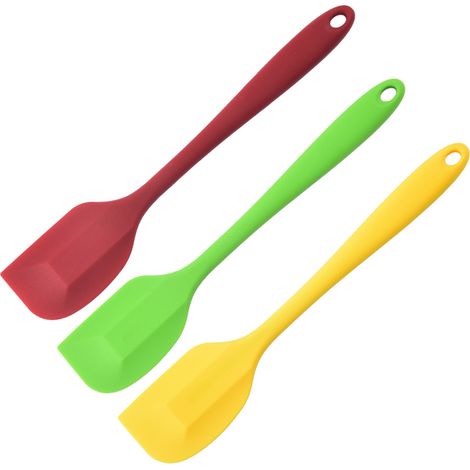 Spatules en silicone monobloc - Petites spatules en caoutchouc résistantes à la chaleur pour mélanger, cuisiner et pâtisser, lot de 3 (1/5)