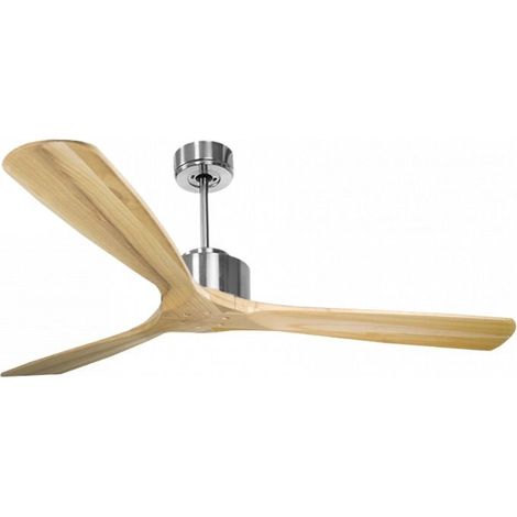 Modulo de KlassFan - Super destratificateur et ventilateur DC 166 cm Chrome pales bois clair sans Lumière  30 à 60 m²