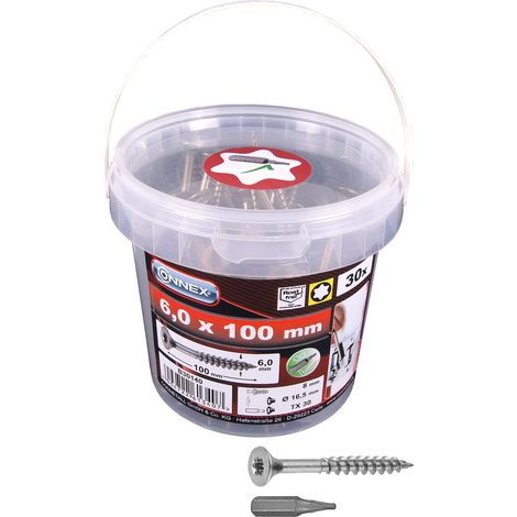 Vis avec embout Acier Inox A2 pour panneaux de particules TX 6 x 100 mm 30 pièces (1/3)