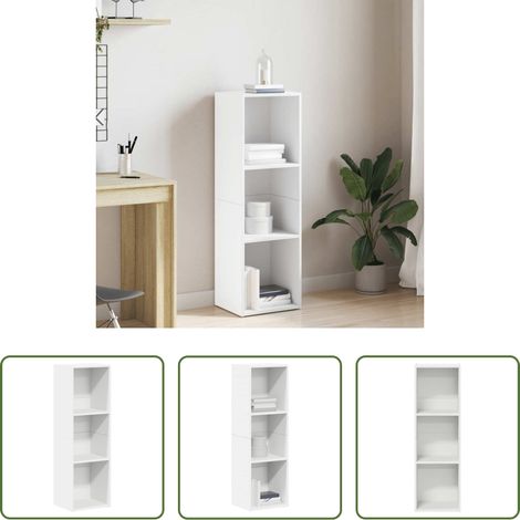 Étagère - Bibliothèque/Meuble TV Blanc 36x30x114 cm Bois d'ingénierie (1/5)