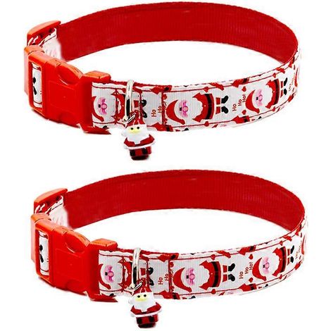 Hundehalsband Haustierbedarf 2er-Pack Weihnachtsmannhalsbänder für kleine Haustiere (1/5)