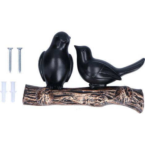 Coat Hook Resin Bird Key Hanger Wall Mounted Hat Towel Bag Hanger for Home Living Room KitchenMetallic Color