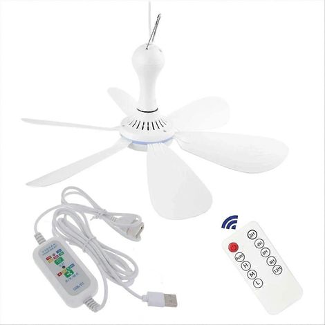 Leiser 6-Blatt-Deckenventilator, USB-betrieben und mit Fernbedienung (1/5)