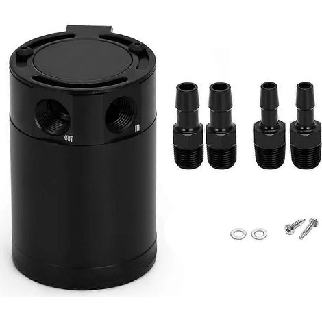 Réservoir de récupération d'huile universel compact à chicanes, 2 ports, en aluminium, pouvant également servir de réservoir de carburant ou de bouilloire à deux orifices pour une meilleure aération. (1/5)