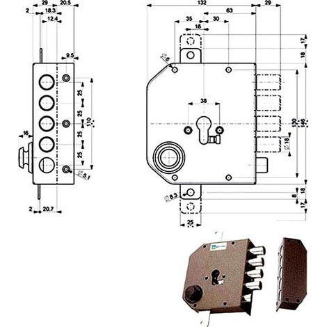 Cerradura Sic.Triple Derecha Pestillo 38630 Mottura
