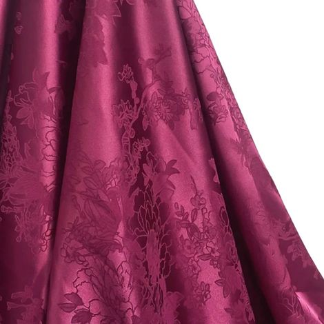 Tessuto per tappezzeria, broccato jacquard, morbido e traspirante, rosso vino, 100 cm x 150 cm (1/2)