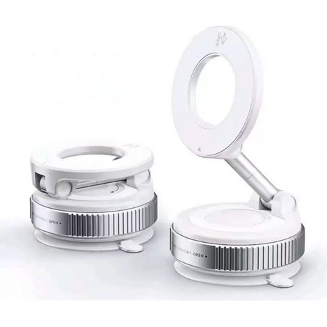 2025 Support Telephone Voiture pour [Nano Gel + Aspiration sous Vide], Porte Aimant Téléphone Voiture Magnetique 2400GF Ultra Puissant & 360° Réglable Pliable pour iPhone 17/16/15/14/13, blanc (1/4)