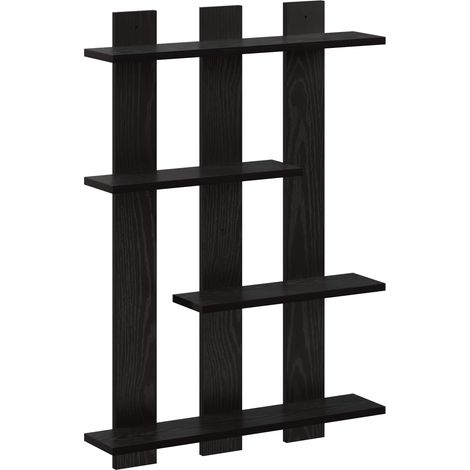Scaffale da parete Rovere Nero 61 x 13,5 x 88 cm vidaXL