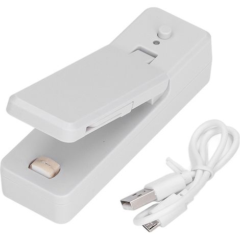 Mini scelleuse de sacs portable, rechargeable par USB, machine à sceller les sacs en plastique avec aimant, grise (1/5)