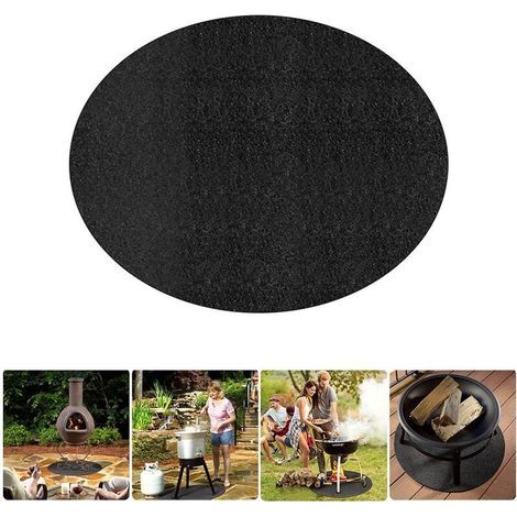 Tapis Ignifuge Antidérapant pour Barbecue, Résistant à la Chaleur, Pliable pour Camping et Fête, 61cm (1/4)