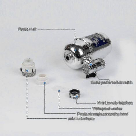 Purificateur d'eau universel compatible avec les robinets de cuisine, filtration de précision de 0,5 micron réduisant efficacement les sédiments et les métaux lourds. (1/5)