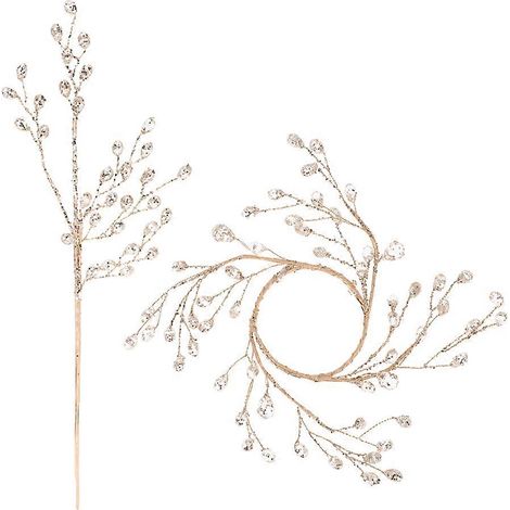 Couronne de Noël artificielle à tiges de baies, en acrylique multicolore. (1/5)