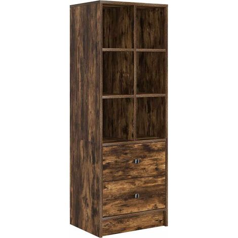 Buffet,Bahut,Haut Armoire Chêne fumé 45,5 x 34 x 127 cm Bois d'ingénierie CFW47841 (1/5)
