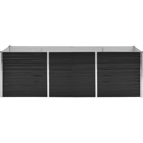 INLIFE Lit surélevé de jardin Anthracite 240x80x77 cm Acier galvanisé (1/5)