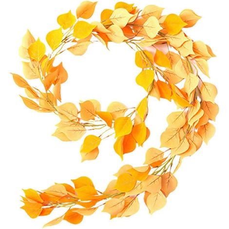 Plante suspendue murale artificielle à feuilles d'eucalyptus Gazechimp-Pointed Orange