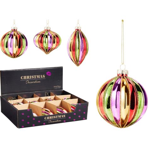 Pendente natalizio in vetro arcobaleno modello assortito PERAGA CHRISTMAS
