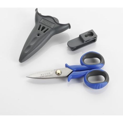 TIJERA INOXIDABLE PARA ELECTRICISTA MULTIUSO CON FUNDA ALYCO