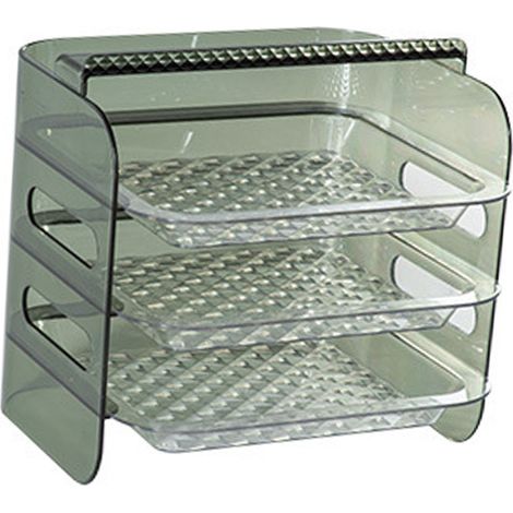 Plateau de rangement pour fondue chinoise, étagère à cosmétiques, plateau en plastique pour la maison, plat de service à fondue chinoise à plusieurs niveaux, vert à trois niveaux (1/5)