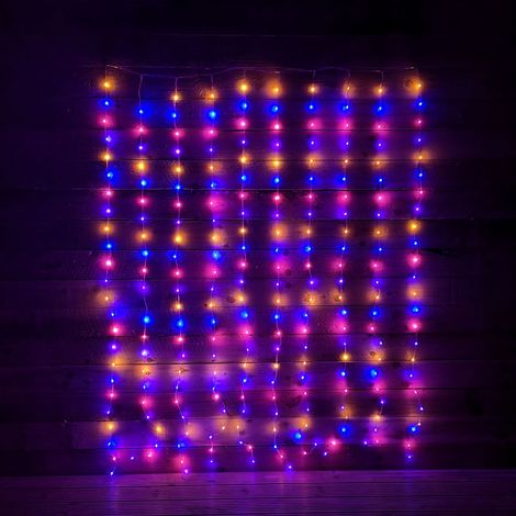 240 LED 2m x 1.5m Curtain Indoor Outdoor Multifunction Christmas Lights with Timer in Rainbow (1/5)