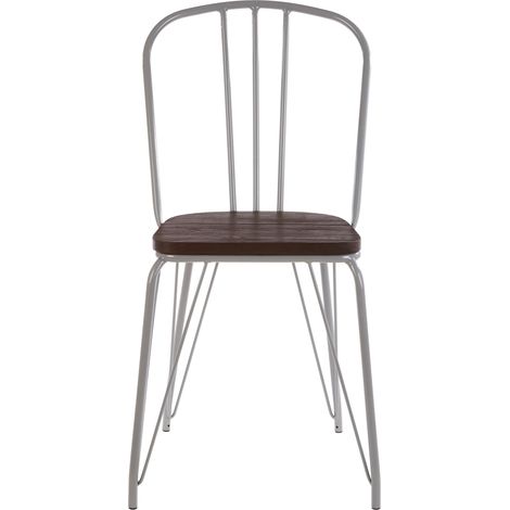 Interiors by Premier Grey Metal and Elm Wood Arm Chair, Accent Dining Arm Chair, Wooden Living Room Chair for Home, Lounge (1/5)