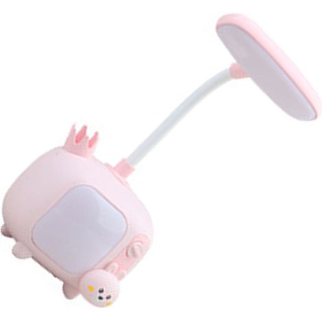 Lampe de table LED éclairage intense réglable rechargeable veilleuse de chevet chambre lapin rose (1/4)