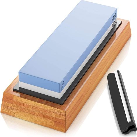 Wetzstein-Set für 2-in-1-Doppelseiten-Schärfstein, Körnung 1000/6000, Wetzstein für Damastmesser (1/5)