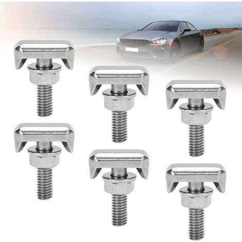 Juego de 6 tornillos en T para conexión de cables de batería de coche, conector M6, tornillo en T universal para cable de batería, terminales de batería de coche, perno en T para barco y motocicleta (1/4)