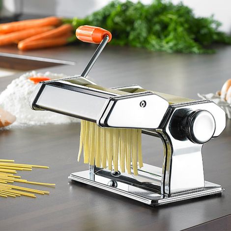 Machine à Pâtes Manuelle pour Faire des Pâtes Inox 202114cm Spaghettis, Tagliatelles, Lasagnes (1/5)
