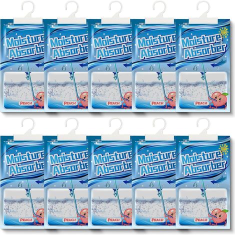 Moisture Absorber Cupboard 10 x 100 g, Hanging Dehumidification Bag with Fragrance, Anti-Moisture Sachets, to Eliminate Moisture and Bad Odors from Wardrobes, Bedrooms, Anti-Mould (1/5)