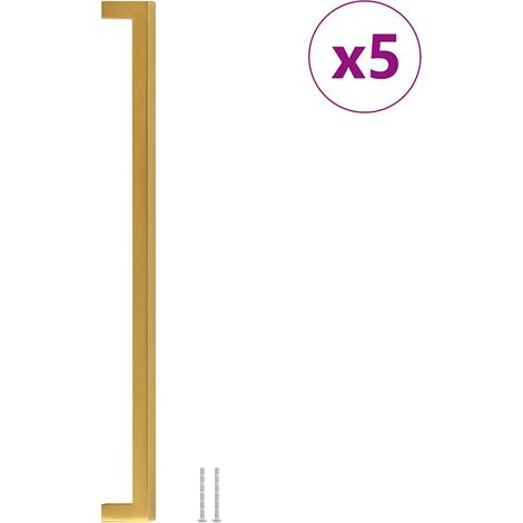 Poignées d'armoire 5 pcs Poignée de meuble doré 320 mm acier inoxydable CFW88540 (1/5)