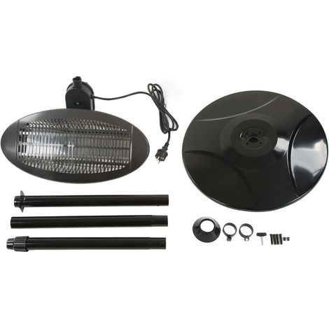 Radiateur de terrasse 650W 1300W 2000W étanche IPX4, hauteur réglable, inclinaison à 45°, silencieux, chauffage extérieur sur pied, prise EU 220-240V (1/5)