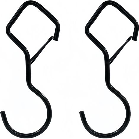 Ganci, ganci a diamante e a S, robusti, antivento e anticaduta, ganci per appendere, ganci per cesti di fiori, ganci per cappotti, ganci per borse, 2 pezzi (1/5)