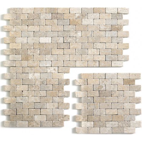 Pegane – Plaque mosaïque en marbre naturel beige mat 30 x 30 cm – Lot de 11 plaques – Pour mur et sol – Épaisseur 8 à 10 mm – Surface 1 m²