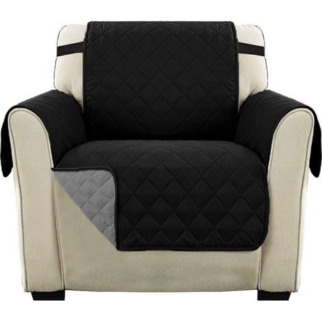 Protector de muebles AIDUCHO, funda para silla resistente al agua, funda protectora reversible, correa elástica de 5 cm de ancho, lavable a máquina (negro) (1/5)