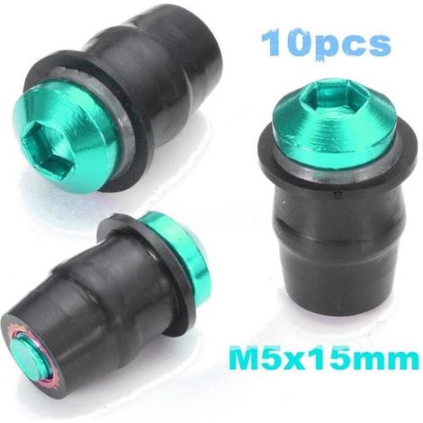 10 pièces boulons M5 x 15 mm, carénage moto en aluminium anodisé, vis avec écrous, accessoires de fixation pour Honda Suzuki Yamaha Kawasaki (1/4)