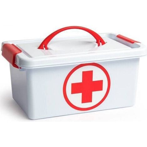 Trade Shop - ERSTE-HILFE-KASTEN MIT GRIFF GESUNDHEIT MEDIZINBEHÄLTER 29X18X13CM -