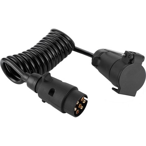 m langes Spiralkabel mit 7-poligem Anhängerstecker-Adapter für Wohnwagen