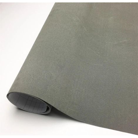 Film adhésif en vinyle suédine velours de qualité supérieure pour la personnalisation de votre voiture (135 x 20 cm, gris)