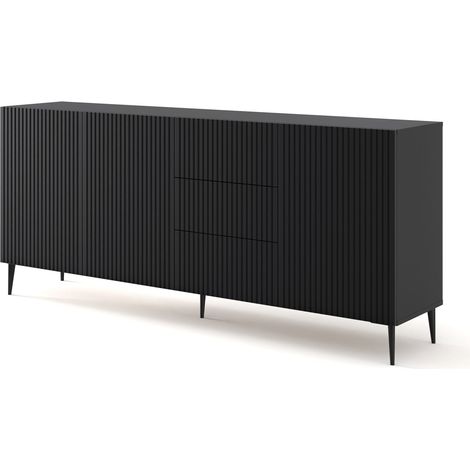 BIM FORNITURE mobile tv soggiorno RAVENNA cm 200x42x87H Schwarz matt (1/3)