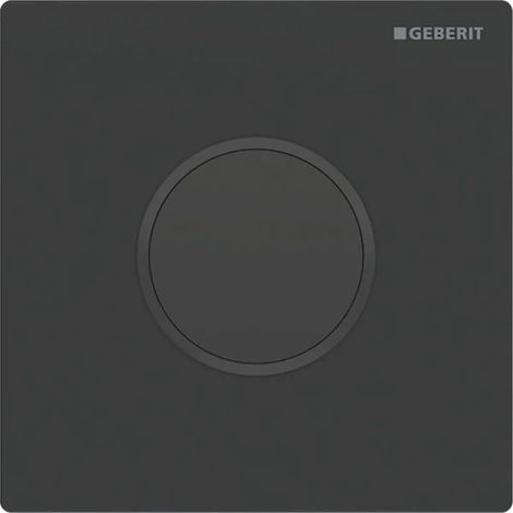 Geberit Typ 10 placa de cubierta, redonda: placa: negro mate, anillo de diseño: negro / brillante, 241925161