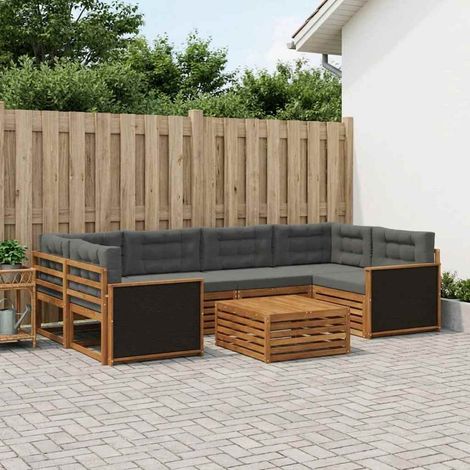 vidaXL Outdoor-Sofagarnitur 7 pcs Natur und Anthrazit Polyester (1/5)