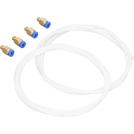 Kit de Tuyaux Pneumatiques en PTFE avec Raccord Droit Laiton PC4-M6 pour Imprimante 3D