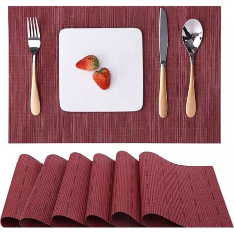 Set mit 6 abwaschbaren und pflegeleichten Vinyl-Tischsets – hitzebeständig und abwaschbar – 43,2 x 30,5 cm (1/4)