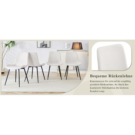 Sedia da pranzo, confortevole, 50 x 47 x 83 cm, bianco e nero (1/5)