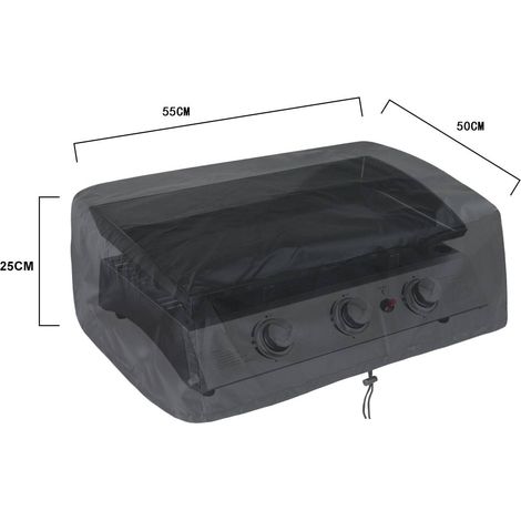 Housse de protection pour plancha à gaz 55x50x25cm Noir 210D Anti-UV Anti-l'eau Anti-l'humidité Housse de barbecue (1/5)