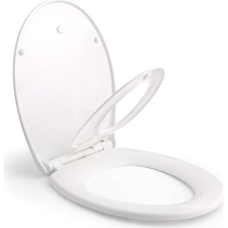Sedile WC per famiglie con sedile per bambini, sedile WC con chiusura ammortizzata, polietilene per adulti e bambini (1/5)