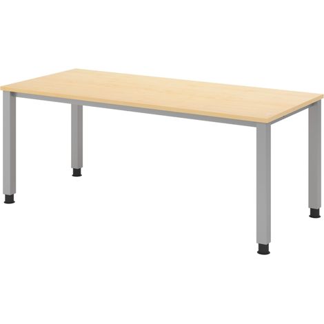 bümö Schreibtisch Serie-Q Gestell: Silber Rechteck: 180 x 80 cm