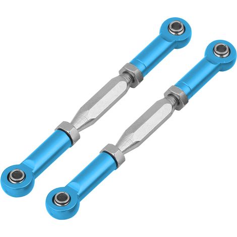 2 Pièces Tiges de Direction Arrière en Alliage d'Aluminium pour FS 53633 / 51805 / 51806 - Voiture RC 1/10 (Bleu) (1/5)