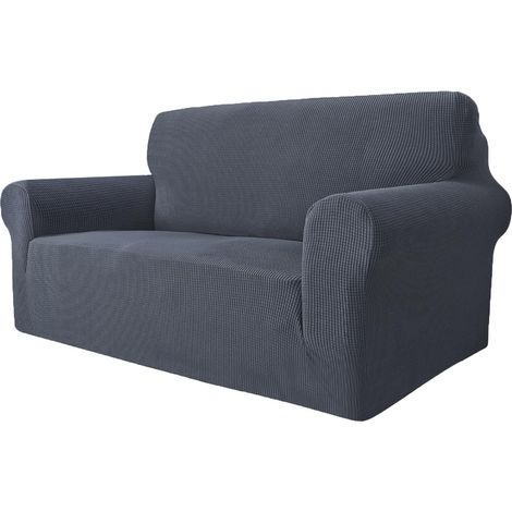 Housse canapé 2 places élastique ajustable avec accoudoirs anti-taches lavable (1/5)