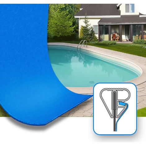Liner per piscina ovale 1100 x 550 h120 cm Blu 0,8 mm